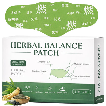NEWUREHO Herbal Balance Patch for Waist & Body, Japanese Inspired Balance Patches, Non-Irritating for Stomach & Daily Use, Breathable Snatch Patch Design for Work, Travel & Night Routine(1pcs)