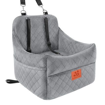 GL GLENSLAVE Dog Car Seat for Small/Medium Dogs, Dog Booster Car Seats with Thick Cushion for Dogs Under 35lbs, Detachable Washable Pet Carseat with Storage Pockets, 2 Safety Belts