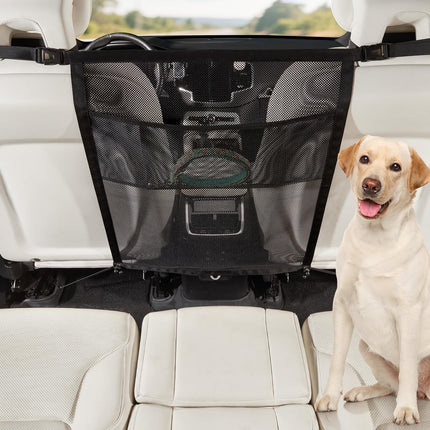 Veitail Dog Car Barrier,Dog Net for Car Divider,Pet Barrier with Mesh Organizer,Universal for Car,SUV,Truck