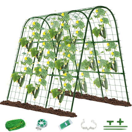 Cucumber Trellis for Raised Bed, U-Shape Arch Metal Garden Trellis for Climbing Plants, Heavy Duty Plant Trellis Outdoor, Easy Assembly Rustproof Trellis for Vines (U Frame Trellis)