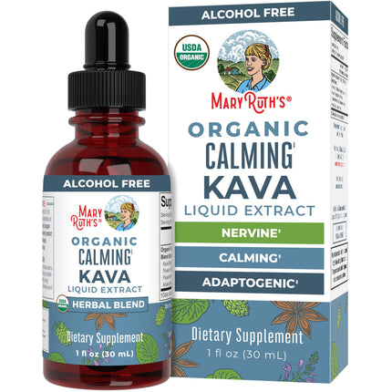 MaryRuth's Kava Root Liquid Extract for Calm & Relaxation | Nervine & Adaptogenic Herbal Blend | USDA Organic | Sugar Free | Gluten Free | Vegan | Non-GMO | Ages 14+ | 1 oz | 30 Day Supply