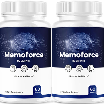 (2 Pack) Memoforce Brain Supplement - Official Memoforce Premium Formula Pills, Advanced Support for Wellness & Overall Health, Memoforce Reviews, 120 Capsules for 2 Months