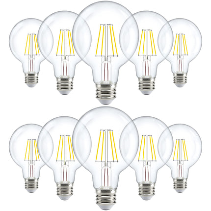 Sunco 10 Pack G25 LED Light Bulb, Globe, E26, 5W=60W, 4000K Cool White