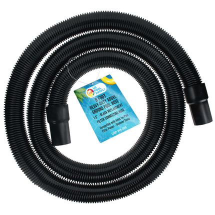 U.S. Pool Supply 8 Foot Heavy-Duty Above Ground Pool Hose, 1.5" - Black Replacement Filter Connecting Hose, Flexible Spiral Wound EVA - Compatible with Intex for Pool Filter Pumps - Skimmer Pump