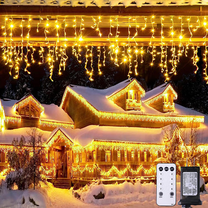 JMEXSUSS Icicle Lights for Outside, 400 LED 38.8FT Christmas Lights Outdoor