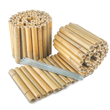 HTWNK Bamboo 2 Pack Short Fence Outdoor Landscape Edging Flexible Decorative Border 7.8'' H x 47'' L