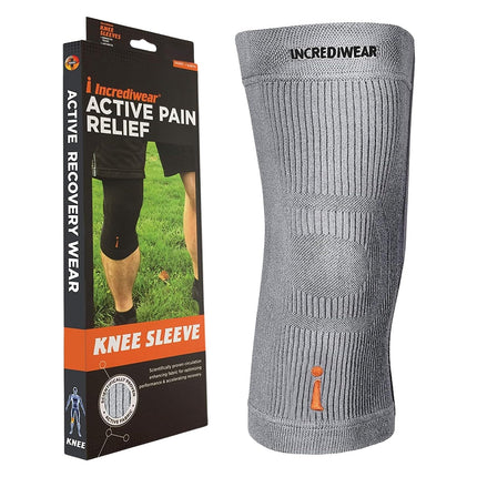 Incrediwear Knee Sleeve – Knee Braces for Knee Pain, Joint Pain Relief, Swelling, Inflammation Relief, and Circulation, Knee Support for Women and Men, Fits 18”-22” Above Kneecap (Grey, X-Large)