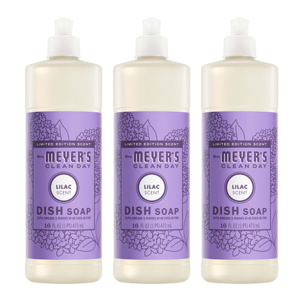 MRS. MEYER'S CLEAN DAY Liquid Dish Soap, Lilac, 16 fl oz, 3 Pack