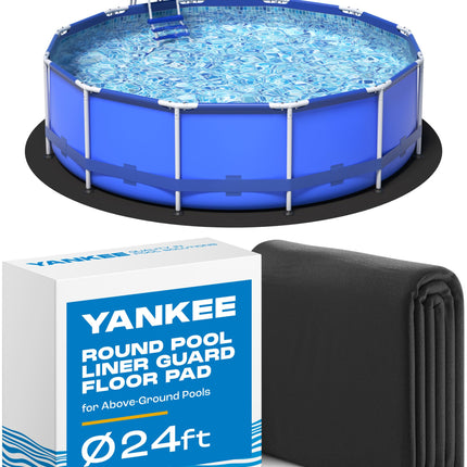 Yankee Pool Liner Pad, 24 Ft Round Puncture Proof Pool Mat, Above Ground Pool Liner Protector Against Tearing, Grass, Under Pool Pad to Prolong Swimming Pool Liner Life