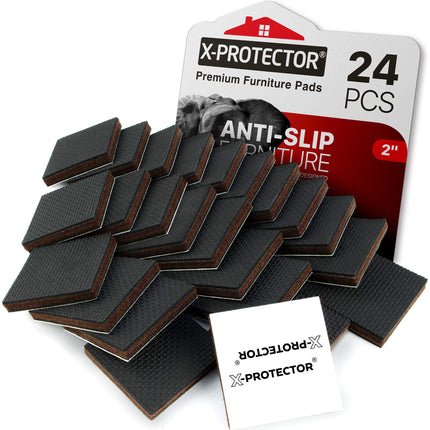 X-PROTECTOR Non Slip Furniture Pads – 24 pcs Premium Furniture Grippers 2"! Best SelfAdhesive Rubber Feet Furniture Feet – Ideal Non Skid Furniture Pad Floor Protectors – Keep Furniture in Place!