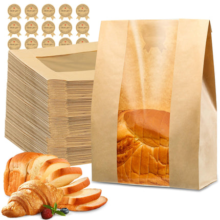 50 Pcs Bread Bags for Homemade Bread 50% Thicker With Window Sourdough Bags