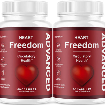 (2 Pack) Heart Freedom - Heart Freedom Capsules, Official HeartFreedom Pills All Natural Ingredients - Maximum Strength, Premium Advanced Formula Support Health & Wellness, 120 Capsules for 2 Months
