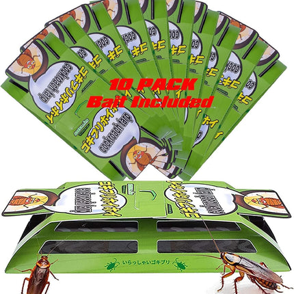 Cockroach Traps,Roach Traps,Cockroach Bait,Roach Motel,Child & Pet Friendly (10 Pack)