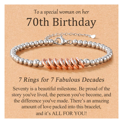 70th Birthday Gifts for Women Her, Happy 70th Birthday Bracelet Decorations