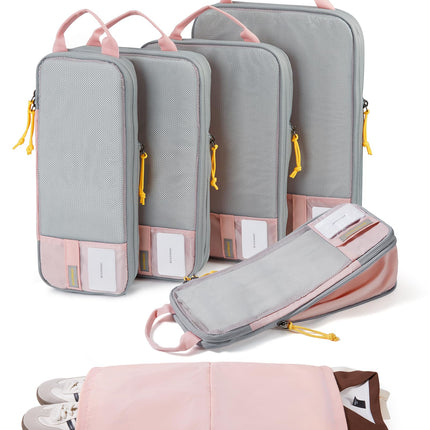 BAGSMART Compression Packing Cubes for Travel, Lightweight Luggage Organizer Bags, Durable Space Saver Bags Travel Essentials, 6 Set