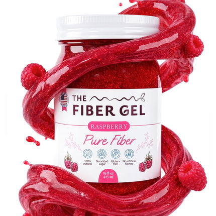The Fiber Gel High Dietary Fiber Prebiotic Gel Formula — 100% Natural & Clean Label — Plant-Based Psyllium Husk & Inulin Complex — Keto Friendly, Vegan, No Added Sugar — Raspberry, 16 oz