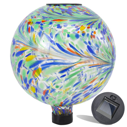 VCUTEKA Solar Gazing Ball, 10" Glass Gazing Balls Sphere with Solar Light for Garden Decor Lawn Outdoor Yard Decorative