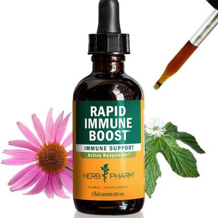 Herb Pharm Rapid Immune Boost: for Adults, Fast-Absorbing Echinacea Tincture with Goldenseal, Ginger Extract & Elderberry | Immune Support Supplement for Immune Challenges, Up to 3 Week Supply, 2 oz*