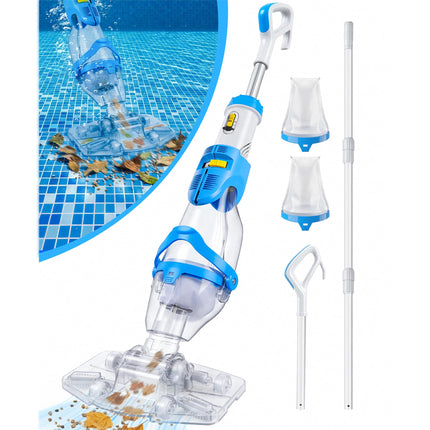 LanOcean 2026 Newly Cordless Pool Vacuum for Inground Pool, Flow Adjustable, Transparent Brush Head–Visible Cleaning, 19 GPM Powerful Suction Handheld Pool Vacuum for Above Ground Pool, 70Mins Runtime