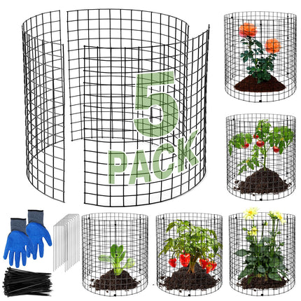 Mwellewm 15Pcs Plant Protectors from Animals Metal Plant Cages for Outdoor Plants Plant Cage & Supports Keep Animal Out Garden Wire Mesh Protection from Rabbit Chicken Squirrel Tree Flower
