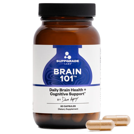 Suppgrade Labs Brain 101 by Dave Asprey | Daily Brain Health and Cognitive Support | Nootropic Supplement Supports Memory, and Cognitive Function | 30 Day Supply