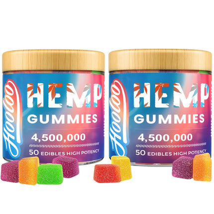 HOOLOO Hemp Gummies for Deep Bedtime Support - 4,500,000 2 Packs 6 Fruity Flavors Edibles for Adults - Made in USA