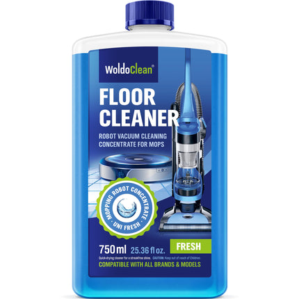 WoldoClean Floor Cleaner Solution for Robot Mops 25.36 fl.oz - Concentrate Makes 40 Gallons, compatible with Roborock, Dreame, Roomba, Tineco