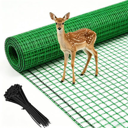 Tilvex 6.6x100ft Plastic Mesh Fencing,0.4in Mesh Deer Fence