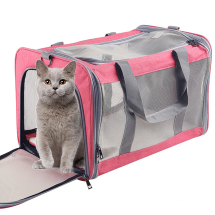 Atvobiy Cat Dog Carrier for Small Medium Cats Pet Carrier for Large and Medium Cats Puppies Portable Cat Carrier Soft Pet Carrier for Cats Cat Bag Carrier Airline Approved Cat Carrier(Large, Pink)