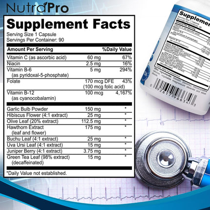 NutraPro Blood Pressure Supplements – Healthy Heart, Cholesterol Level, Blood Pressure Support.with Hawthorn.Blood Pressure Pills for Natural Anti-Hypertension and Remain in BP Zone.90 Capsules.