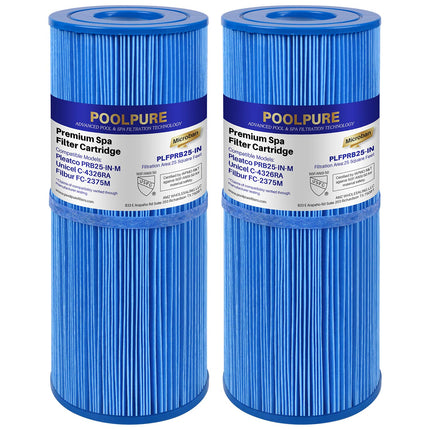 POOLPURE Antimicrobia PRB25-IN-M Spa Filter Replaces Unicel C-4326RA, Filbur FC-2375M, 3005845, 17-2327, 100586, 33521, 25392, 817-2500, 5X13 Drop in Spa Filter 2 Pack