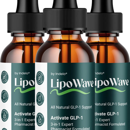LipoWave Drops – Natural Liquid Dietary Blend for Daily Health Support (3 Bottle - 3 Month Supply)