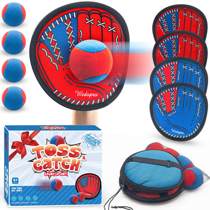 Toss and Catch Ball Game for Kids Ages 3-8 Boys Girls - 4 Paddles & 4 Balls