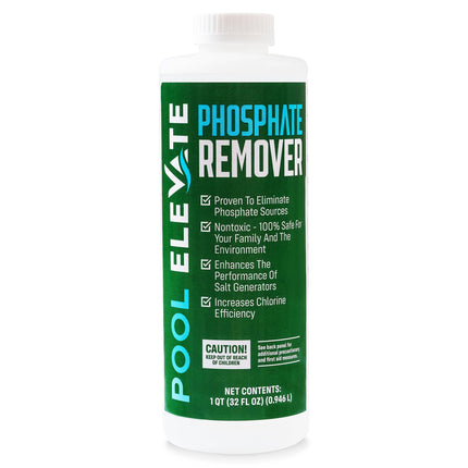 Pool Elevate Phosphate Remover - Maintain Crystal Clear Water, Enhance Pool Water Quality for Above and Inground Pools, Safe for Your Pool and Equipment. 32 oz