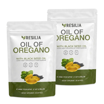 Resilia Oil Of Oregano Softgels with Black Seed Oil - 120 Softgels | Non-GMO, Gluten-Free and Soy-Free