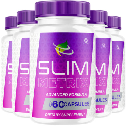 (5 Pack) Slim Metrix Pills - Official Slim Metrix Advanced Formula with All Natural Ingredients, SlimMetrix Advanced Capsules for Wellness & Overall Health Support, 300 Capsules for 5 Months