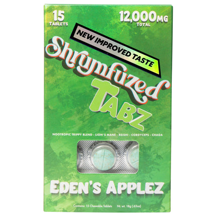 Shrumfuzed - Proprietary Nootropic Chewable Tablets - Now with New Improved Taste! - Lion's Mane, Reishi, Chaga, and Cordycep Nootropic Mushroom Blend (15pk, Eden's Applez)