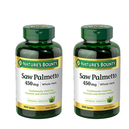 Nature's Bounty Saw Palmetto 450 mg Capsules 250 ea (Pack of 2)