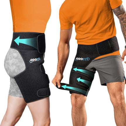 5 in 1 Hip Brace for Women Men Sciatica Pain Relief Devices - Adjustable Groin, Hip Flexor Compression Wrap for Comfortable Thigh, Hamstring & Sciatic Nerve Support, Improved Mobility & Recovery