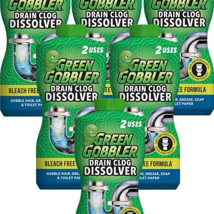 Green Gobbler Liquid Hair Drain Clog Remover & Cleaner, For Toilets, Sinks, Tubs - Septic Safe (6)