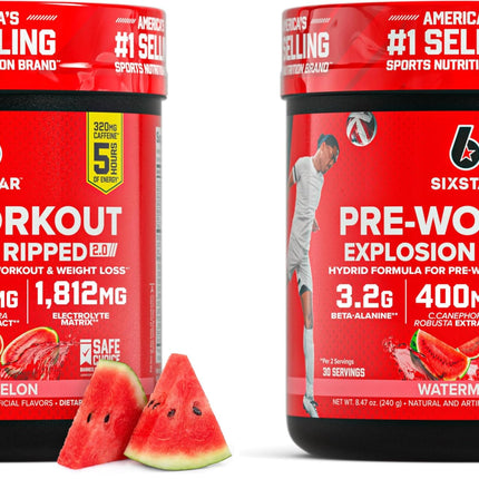 Six Star Pre-Workout Explosion,Watermelon (30 Servings)-Preworkout Energy Powder Supplement for Men&Women-Pre Workout Drink Mix with Creatine&Beta Alanine-Sports Nutrition Products,(Pack of 2)