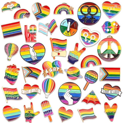 DTOFOOT 72Pcs Gay Pride Enamel Pins Bulk Rainbow LGBT Lapel Brooch Badges