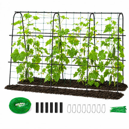 FOLLOOK Cucumber Trellis for Raised Garden Bed, 63x48inch, Black