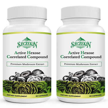 SZCZEKIN Active Hexose Correlated Compound 1500 mg Supplement, Natural 8 Mushroom Extract Supplement, Immune System, Liver Function, Natural Killer and T Cells Activity, 180 Veggie Capsules