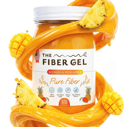 The Fiber Gel High Dietary Fiber Prebiotic Gel Formula — 100% Natural & Clean Label — Plant-Based Psyllium Husk & Inulin Complex — Keto Friendly, Vegan, No Added Sugar — Mango&Pineapple, 16 oz