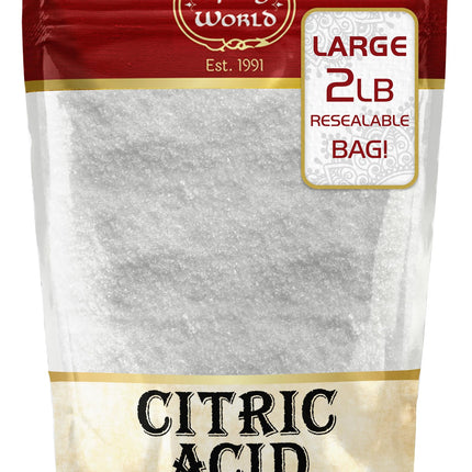 Citric Acid 2 LB Bag - 100% Pure, Food Grade & Non-GMO - Citric Acid Powder For Cleaning, Bath Bombs, Preserving - Fine Granular by Spicy World
