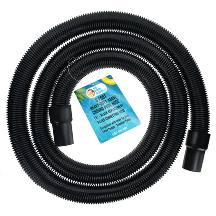 U.S. Pool Supply 9 Foot Heavy-Duty Above Ground Pool Hose, 1.5" - Black Replacement Filter Connecting Hose, Flexible Spiral Wound EVA - Compatible with Intex for Pool Filter Pumps - Skimmer Pump