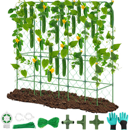 65"×48" Upgrade Heightened Cucumber Trellis for Raised Bed, U-Shape Garden Trellis for Climbing Plants Outdoor, Metal Arch Trellis for Fruit Vegetable Flower