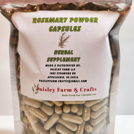 Rosemary Capsules 300 Ct - Herbal Supplement - Made Fresh on Demand