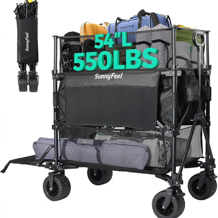 SUNNYFEEL 550L Double Decker Wagon with High Extender & Tailgate